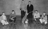 Circa 1960 – Karlstad High School Golf Team – Left to right: Donny Krantz, Leon Oistad, Paul Folland, Mr. Peterson, Doug Bakke, Mark Skogerboe.