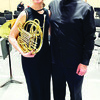 Emily Barth with Honor Band conductor, Dr. Peter Haberman.